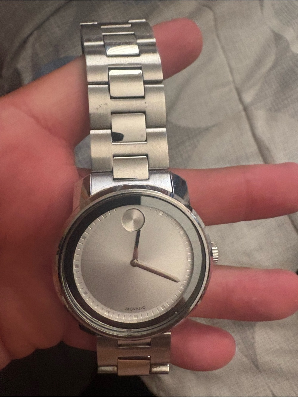 Movado Silver Museum Dial Stainless Steel Bracelet Watch